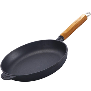 九鼎铸匠家用新款铸铁平底煎锅烙饼不易粘无涂层牛排微凹生铁锅