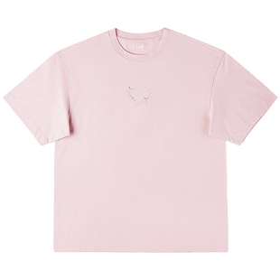 Lee26春夏新品宽松版圆领丝带框架图案女短袖T恤休闲LWT0122944LE