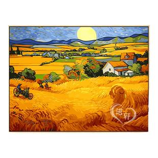 梵高丰收数字油画手工画画填色diy油彩画 世界名画高级感装饰挂画