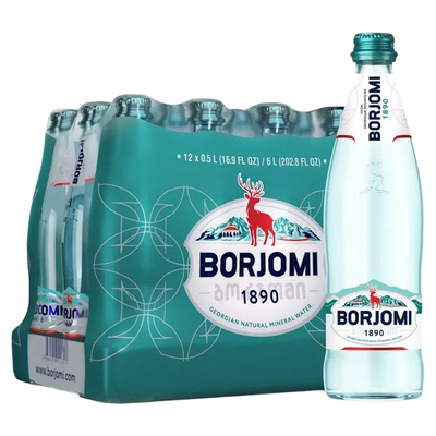 Borjomi天然气泡矿泉水500ml*12
