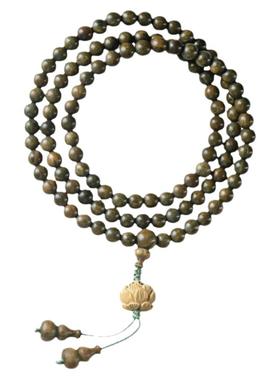 绿檀木莲花男女情侣多圈项链手串