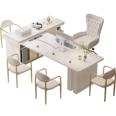 灵愿家具实木岩板办公一体泡茶桌