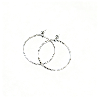 FARNEAR925银素圈中耳夹耳环