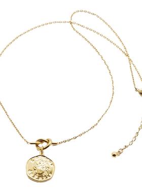 荒野鹰原创钛钢镀18K金锁骨项链