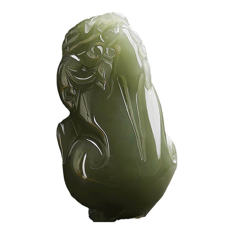新疆和田玉大款貔貅青玉吊坠男女