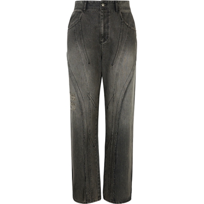 Andersson Bell 男宽松直筒仿旧牛仔裤