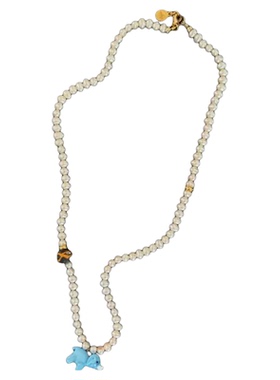 蓝色童趣小象项链天然珍珠串珠小众设计高级感项链