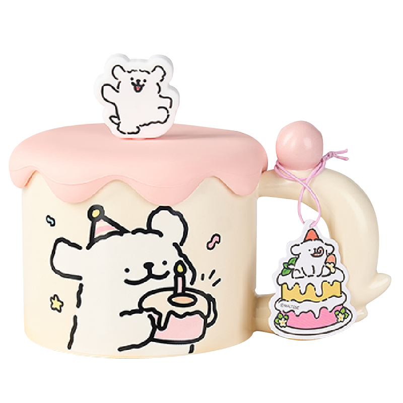 言倉線條小狗生日禮物馬克杯陶瓷女生男生女友閨蜜禮盒情侶禮物