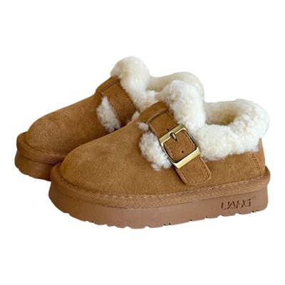 小黄鸭女童厚底棉鞋冬二棉暖鞋