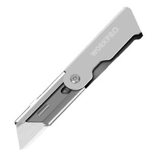 workpro折叠美工刀全钢工具刀裁纸开箱刀墙纸刀地毯重型割刀迷你