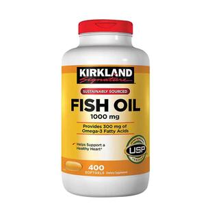 【自营】美国原装进口Kirkland柯克兰中老年鱼油胶囊400粒深海鱼