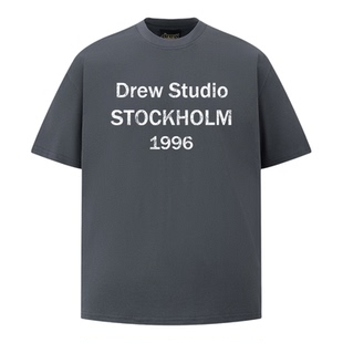 drew潮牌美式1996字母短袖T恤男女复古宽松百搭纯棉情侣高街上衣