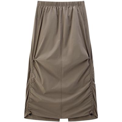 太平鸟女装户外运动风半身裙新款防泼水长裙A3GFF1438