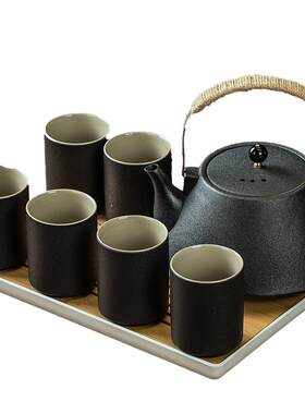 黑陶提梁壶家用功夫茶具套装