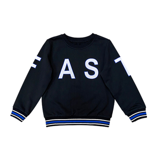 马其顿童装秋儿童字母印花潮圆领长袖套头衫纯棉舒适薄男女童卫衣