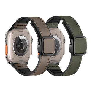 适用华为watchfit4pro手表带fit3新款磁吸扣疯马纹真皮腕表带运动智能手环三四代男生夏天女生透气