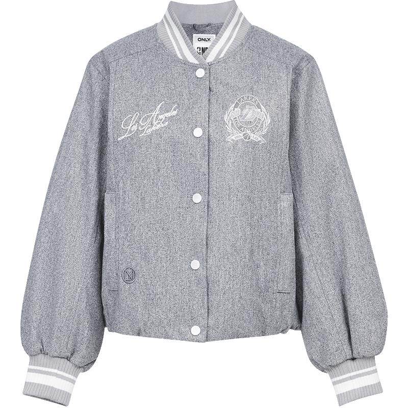 ONLY刺绣90白鸭绒棒球服羽绒服