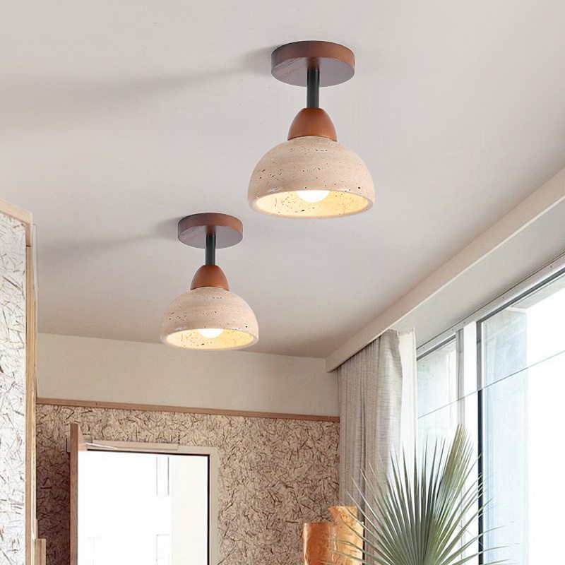 中古风玄关过道灯吸顶灯新款法式走廊阳台357L洞衣帽间复古黄灯石