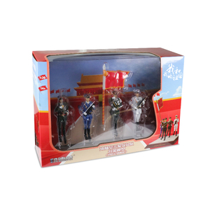 凯迪威三军仪仗队海陆空军旗手指挥模型阅兵解放军兵人偶公仔摆件