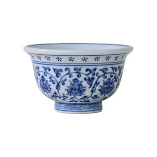 景德镇泓泷制仿明永乐青花压手杯缠枝莲主人杯陶瓷复古青花瓷茶杯