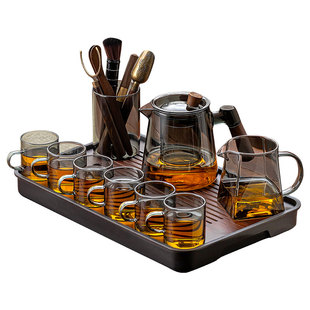 2025新款玻璃茶具套装家用客厅泡茶壶茶盘办公室会客喝茶防烫茶杯