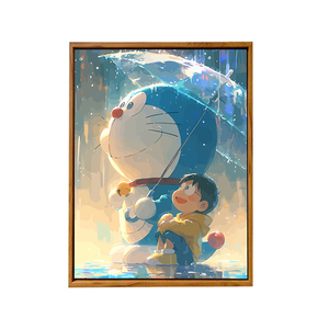 2024新款DIY数字油画雨中哆啦A梦