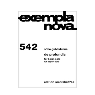 手风琴作品 现代作品 古拜杜丽娜 思考斯基原版乐谱书 Gubaidulina De Profundis for Bayan SIK8742