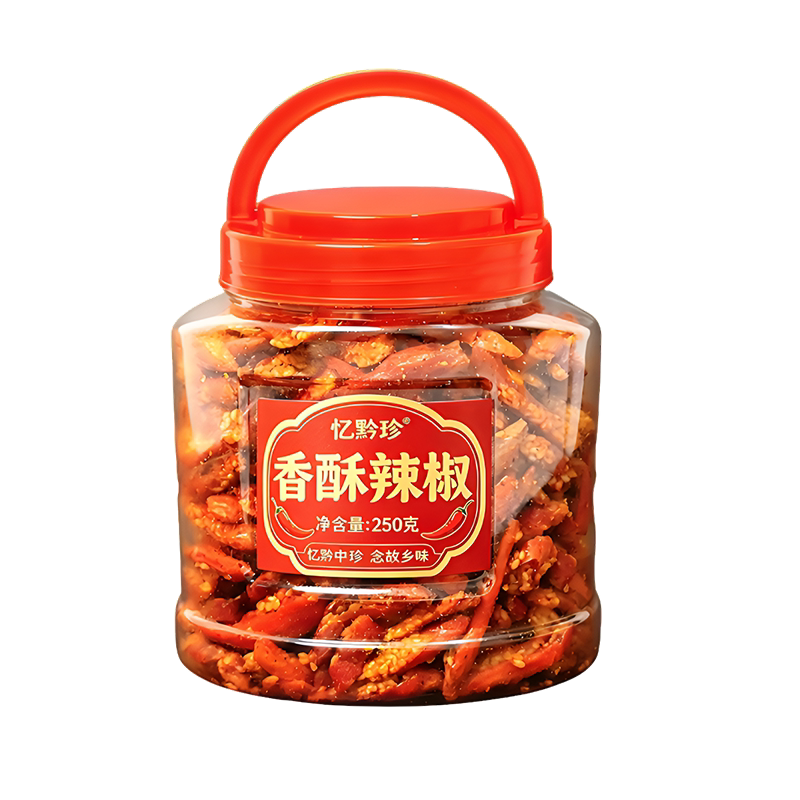 贵州特产忆黔珍香酥辣脆辣椒下酒菜香辣脆休闲零食小吃芝特辣椒丝