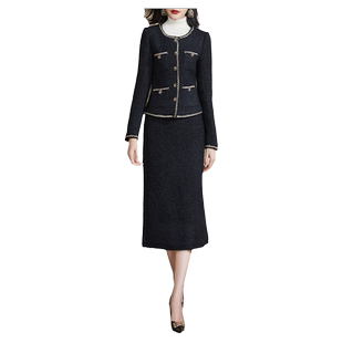 清仓气质粗花呢套装女春秋2025新款减龄小外套上衣半身裙两件套