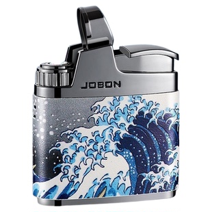 复刻日本王子海浪浮世绘中邦318按压磕头气体机高颜值打火机礼物