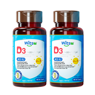 witsbb健敏思婴幼儿维生素d3敏宝无敏原100+宝宝vd 60粒400IU*2瓶