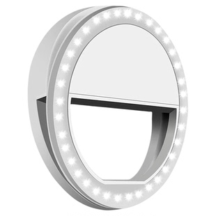 手机充电补光灯迷你便携式圆形专业自拍led28灯珠夹子灯拍照美颜