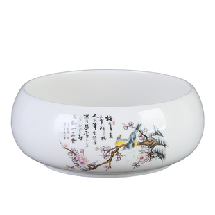 陶瓷水盂茶洗特大码 茶道配件家用小号水洗茶碗笔洗杯洗花盆特价