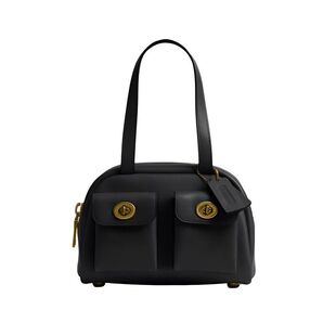 香港直邮COACH蔲驰 Twin Turnlock 20蔻驰女包单肩包波士顿包牛皮