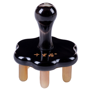 十里荷天然檀木牛角梳头皮刮痧按摩梳防静电男女士家用头部经络梳