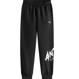 安踏童装男童裤子秋冬款2025新款儿童冬季加绒长裤休闲卫裤运动裤