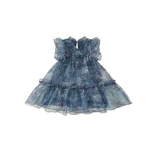 女童连衣裙儿童好看公主裙2026新款小飞袖宝宝裙子夏日洋气网纱裙