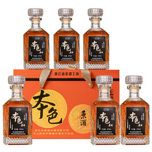 圣塔正宗绍兴老黄酒十八年陈本色原酒370ml*6瓶14度花雕酒礼盒装