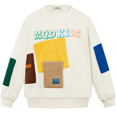 [VIP]【设计师系列】MQD男童圆领加绒卫衣春秋新款儿童长袖T恤