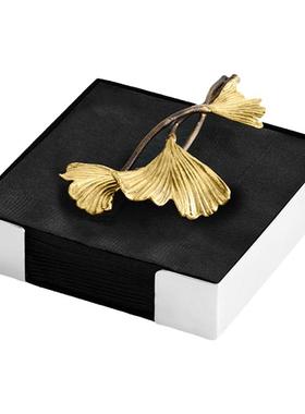 MichaelAram金色银杏纸巾置物架