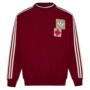 阿迪达斯三叶草男女2026马年限定新年款保暖圆领卫衣套头衫KU1423