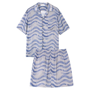 男士冰丝绸睡衣定制刺绣春秋夏季高级感送男友男生七夕礼物礼盒装