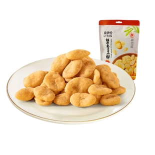 来伊份蟹香豆瓣165g蟹味飘香酥脆金黄豆片蚕豆蟹黄蚕豆干果炒货