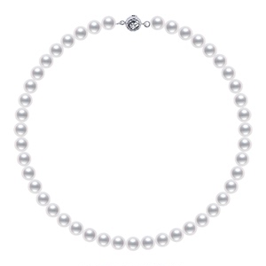 Luvor正圆无核珍珠项链天然淡水珍珠颈链锁骨链经典百搭送长辈