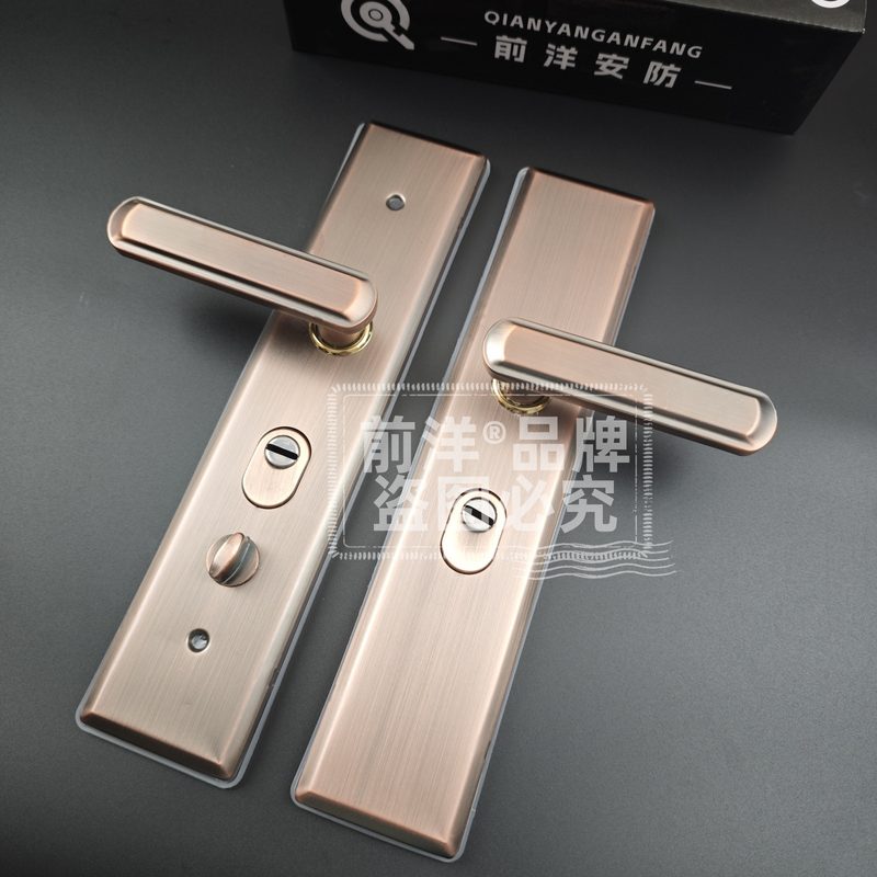 防盗门把手双拉簧仿古铜门锁锁锁通用型别墅执手复古大门拉手房门