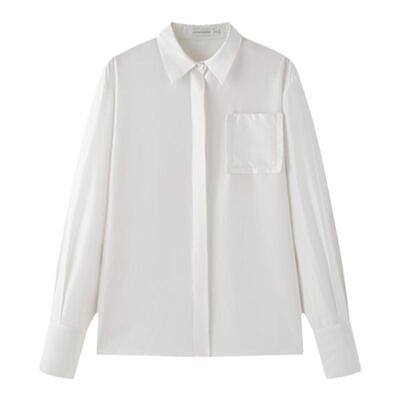 VIKTORIACHAN春夏新款成衣系列 翻领口袋装饰长袖真丝衬衫