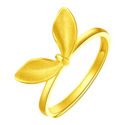 调太幅18K金兔耳朵戒指