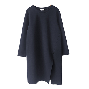 春秋新款保暖加厚卫衣连衣裙长袖中长款T恤针织打底显瘦百搭上衣