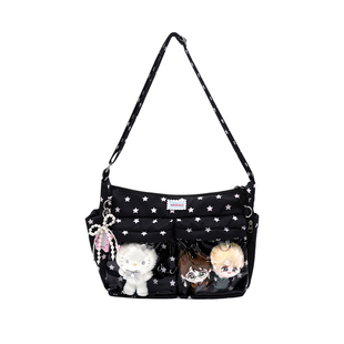 小食量痛包斜挎包学生党大容量日常款追星通勤可放娃社畜娃包黑色