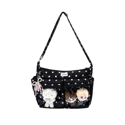 winkouv小食量斜挎黑色痛包娃包